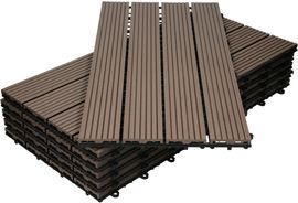 3er Pack WPC Bodenplatte 60x30 dunkelbraun