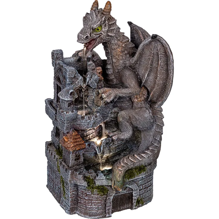 STILISTA Gartenbrunnen Drache 34x23x50 cm