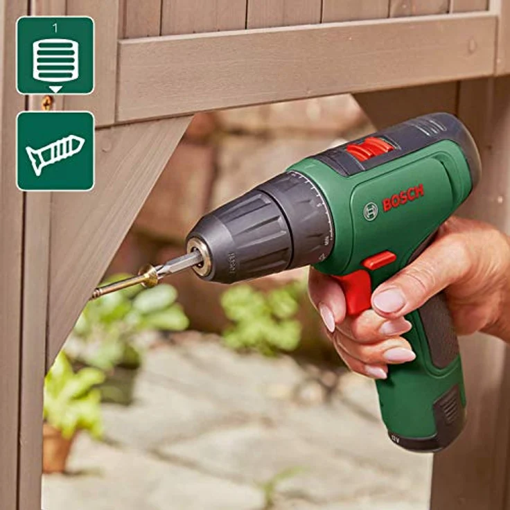 Bosch EasyDrill 1200 Akku-Bohrschrauber 12 V 20 Nm 2-Gang 15+1 Leerlaufdrehzahl 1650 U/min. 2 x 1,5 Ah Akku mit Ladegerät mit Transportkoffer und Zubehör – Bild 5