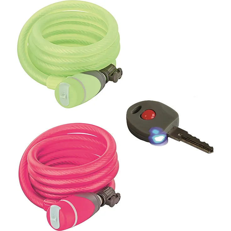 Prophete 6299 Spiral Kabelschloss 12mm - 150cm - grün oder pink