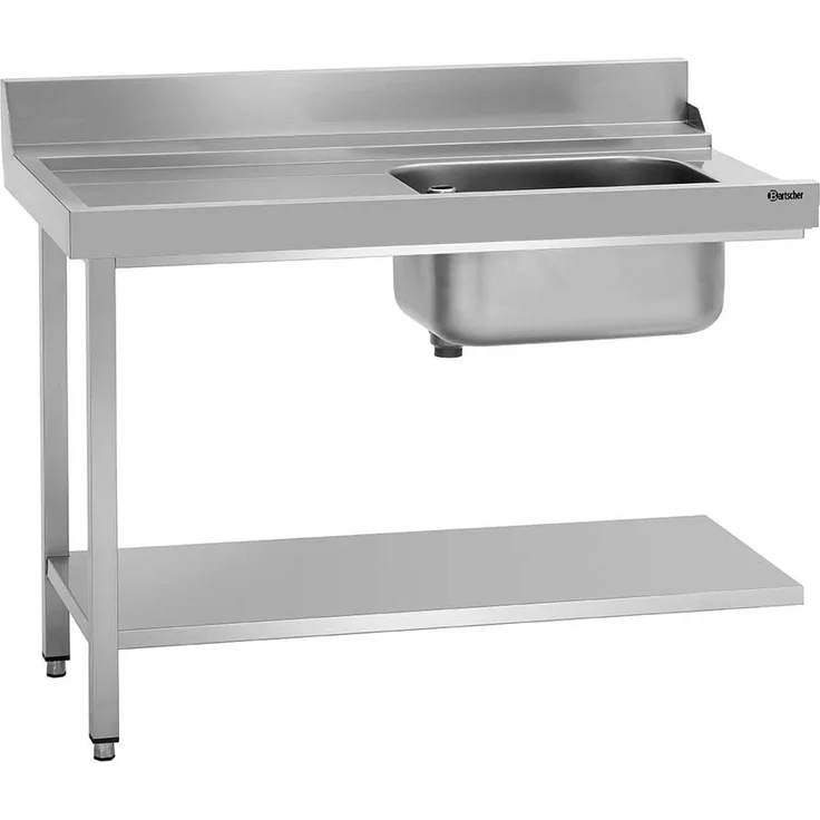 Bartscher Vorabräumung DS-LI1B, 1,2 m breit mit Spüle, für linksseitigen Anbau, Grundboden für Spülkörbe