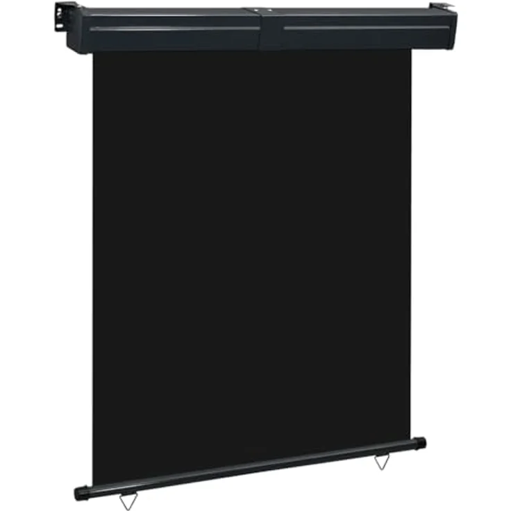 vidaXL Balkon-Seitenmarkise 145x250 cm Schwarz, UV-beständig, reißfest, Wand- und Deckenmontage – Bild 1