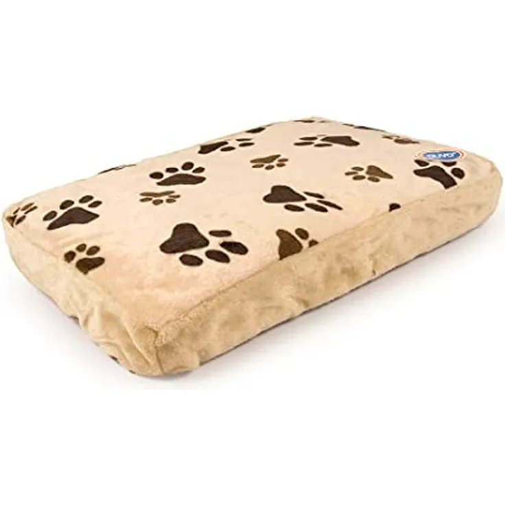Duvoplus Rechteckiges Kissen mit Pfotenabdruck, 80 x 55 x 10 cm, Beige, Dickes Kissen, extra weicher Bezug, mit geschütztem Reißverschluss, waschbar bei 30 °C