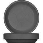 BigDean 6X Blumentopf Untersetzer Ø 19 cm Anthrazit Kunststoff - Wetterfest, UV-beständig, passend zu Ø 20 cm Blumentöpfen