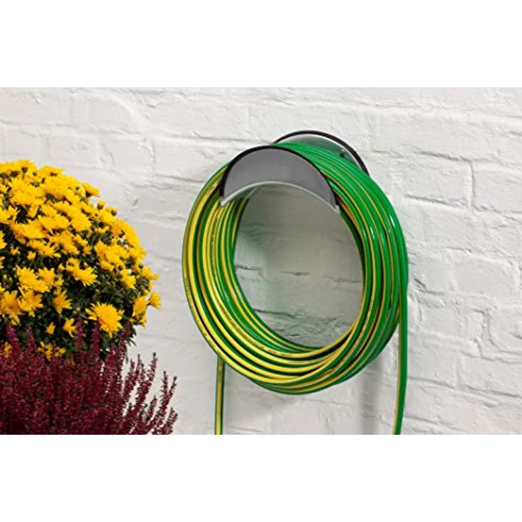 Meister Schlauchhalter - Aus verzinktem Stahl - Mit Kantenschutz - Geeignet für 25 m Schlauch (1-2 Zoll) - Wandschlauchhalter - Aufhängemöglichkeit für Gartenschlauch - Schlauchhalterung - 9926050 - Preisvergleich – Bild 3