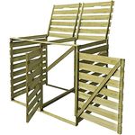 vidaXL Holz Imprägniert Mülltonnenbox 2 Tonnen Mülltonnenverkleidung Müllbox