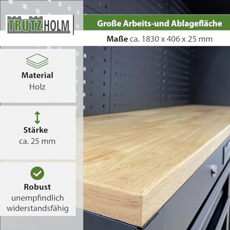 TRUTZHOLM Werkstattwand Werkstattschranksystem Werkstatteinrichtung 13-TLG. | flexibel zusammenstellbar, abschließbar, Hochschrank, Hängeschränke, Unterschränke Gasdruckfedern (Grau/Anthrazit) - Preisvergleich – Bild 4