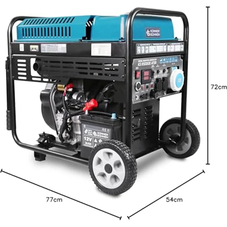 Könner & Söhnen Diesel-Inverter-Generator KS 9500iD ATSR, 10 kW, sinusförmige Ausgangsspannung, 3000 Betriebsstunden, ideal für empfindliche Elektronik – Bild 7