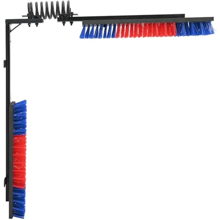 vidaXL Rinderbürsten Wandmontage, langlebige Tierfellpflegebürste mit verstellbaren Armlehnen, weiße Farbe, 84x10x91 cm – Bild 4