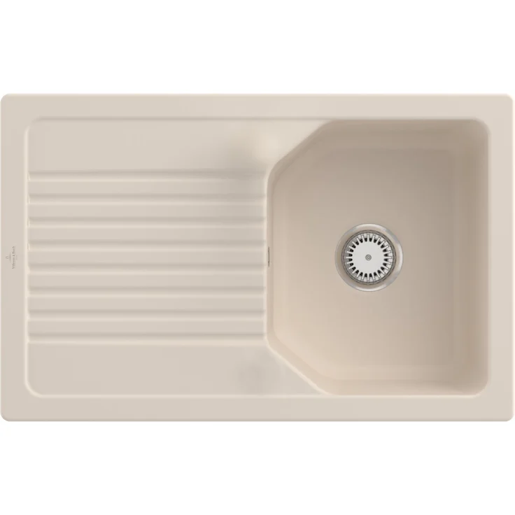 Villeroy & Boch Architectura 80 Einbauspüle, Ivory Keramik mit Handbetätigung, Unterschrankbreite ab 80 cm
