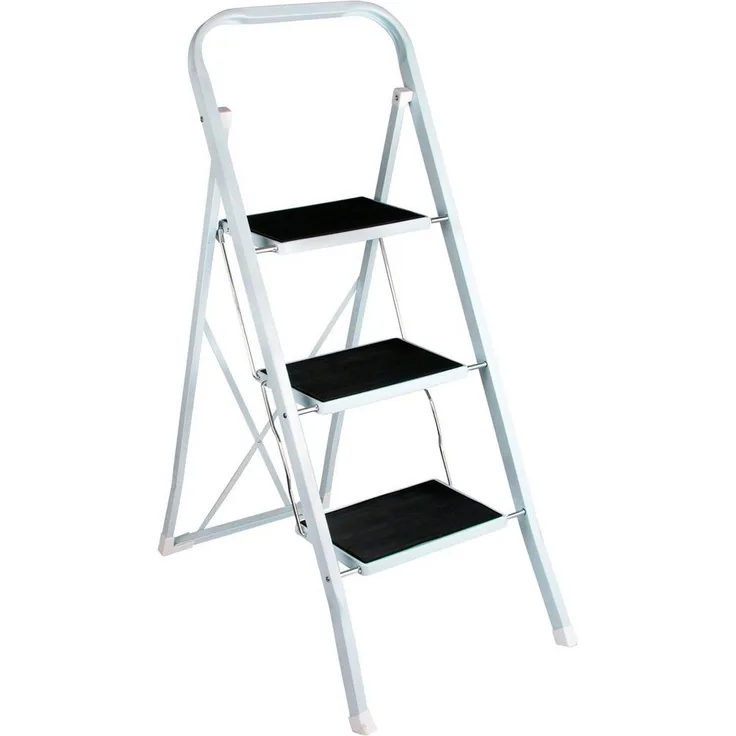 SZ METALL Klapptritt, 3 Stufen, zusammenklappbar, BxLxH: 45x73x105 cm, weiß