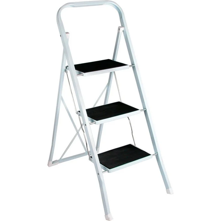SZ METALL Klapptritt, 3 Stufen, zusammenklappbar, BxLxH: 45x73x105 cm, weiß