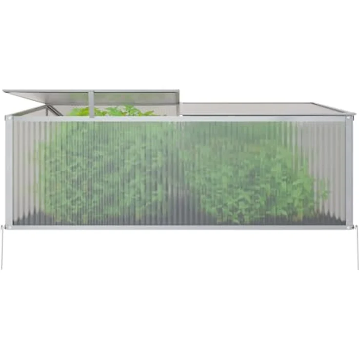 GARMIO® Gewächshaus Calla Klein, Alu Frühbeet, Mini-Gewächshaus, Treibhaus, Frühbeetkasten, Pflanzenbeet, Anzuchtbeet für Garten, mit 4X Hering als Sicherung – Bild 3