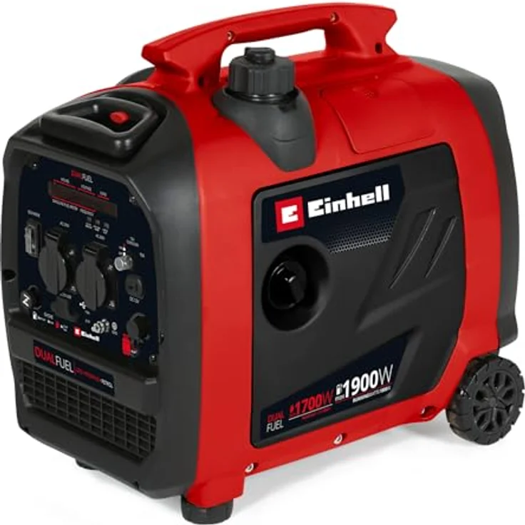 Einhell TE-IG 1900 DF, Stromerzeuger 2.3 kW mit Inverter-Technologie, mobil mit 2x 230 V-Steckdosen, USB-Anschlüssen und 12 V-Anschluss, 23.7 kg – Bild 2