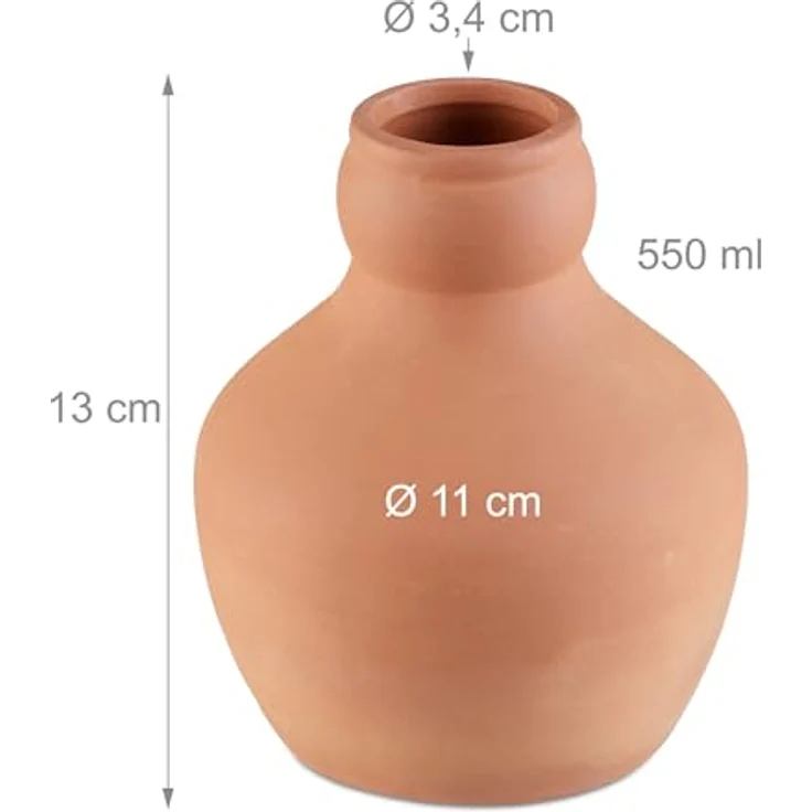 relaxdays Bewässerungssystem Ollas 3er Set, Keramik-Tongefäße mit 550 ml Volumen, terrakotta – Bild 4