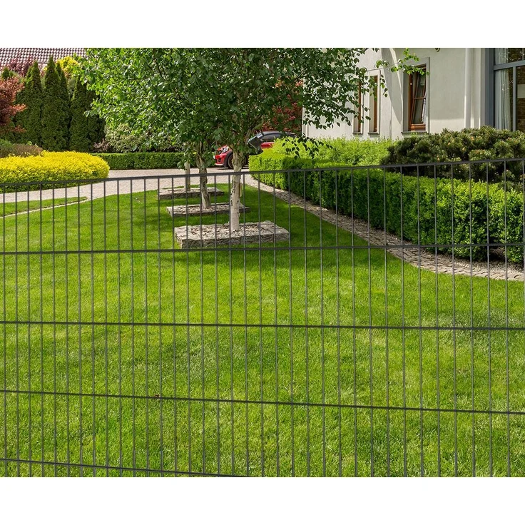 Peddy Shield Einstabmatten-Set, 10 Elemente anthrazit RAL7016, 100cm x 200cm, ohne Pfosten, verzinkt und pulverbeschichtet