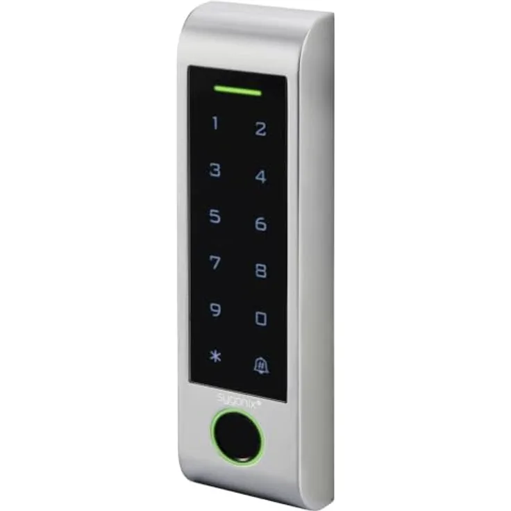 Sygonix SY-6121662 Fingerprint/RFID Zugangssystem IP66, Oberflächenmontage, 12 V/DC, beleuchtete Tastatur, mobile App Steuerung, Zugriff für 1.000 Benutzer