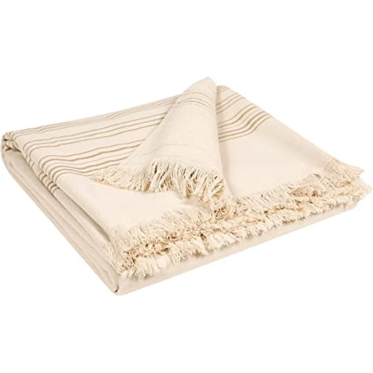 Vivaraise Hammam-Tuch Cancun, Braun, 100% Baumwolle, 90x180 cm, mit eleganter Bordüre, ideal für Freizeit, Wellness und Sauna – Bild 1