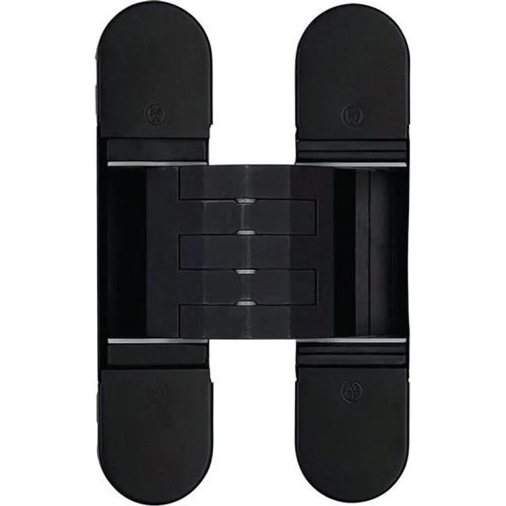BSW Hide 3D130-80, verdecktes Objektband in schwarz, 3D-verstellbar, Bandhöhe 130 mm, für Türblätter ab 35 mm Stärke