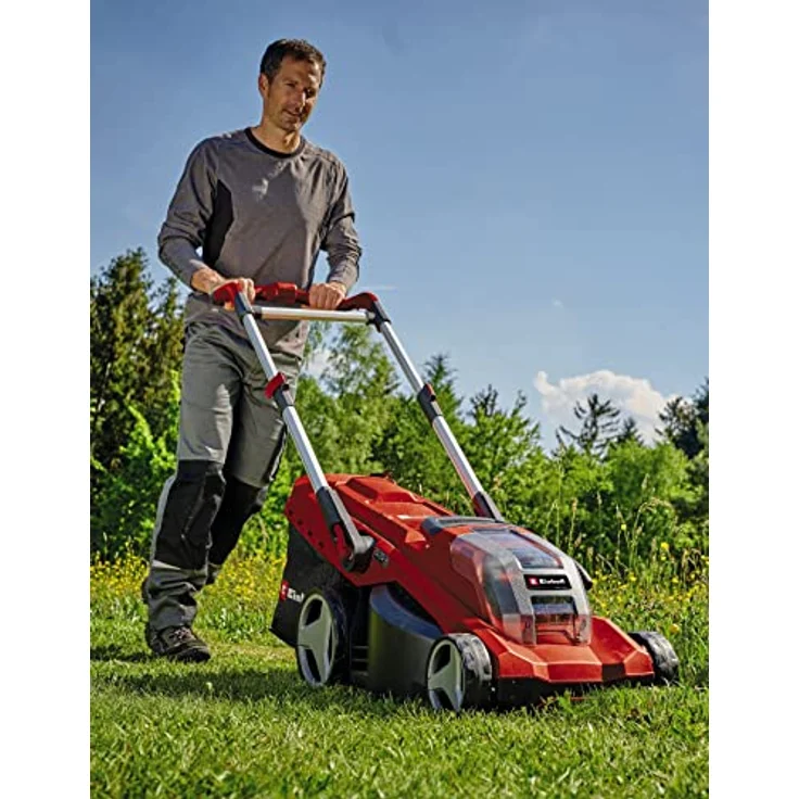 Einhell Akkurasenmäher Professional GP-CM 36/450, 38 cm Schnittbreite, 2 x 4 Ah Akku, Twincharger und Mulchkeil, kabellos und leistungsstark – Bild 4