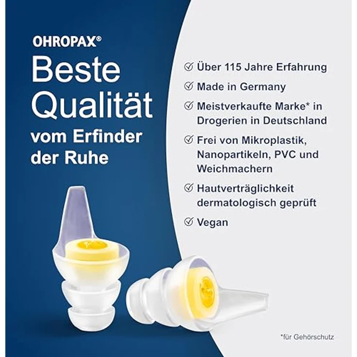 OHROPAX Music Ohrstöpsel mit Spezialfilter, unverfälschter Klang, SNR 19 dB, ideal für Konzerte, 1 Paar + zusätzliches kleineres Stöpselpaar, transparent – Bild 3