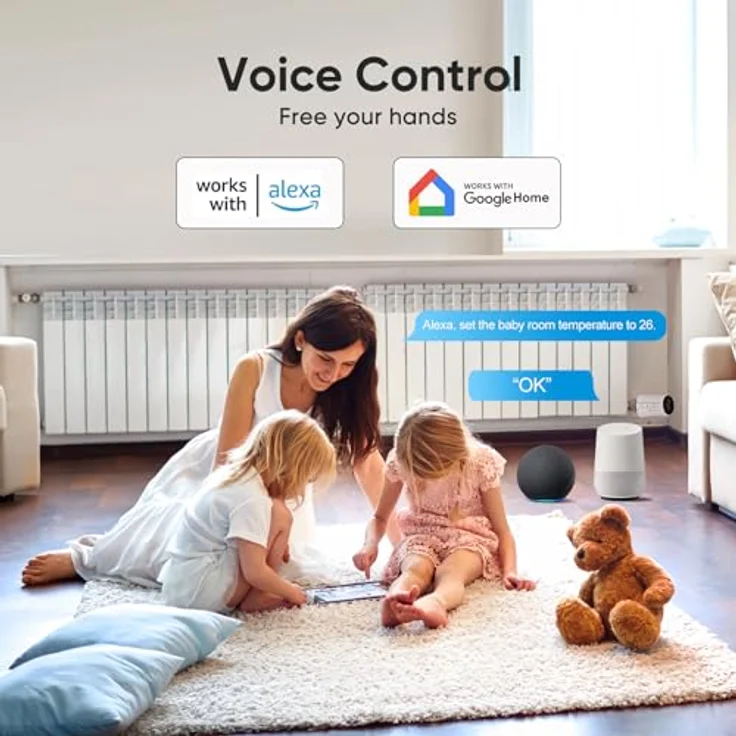 SALCAR Smartes Heizkörperthermostat Heizung, WiFi Thermostat kompatibel mit Amazon Alexa & Google Home, programmierbar, ohne Gateway, inkl. 6 Adapter – Bild 4