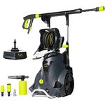 AVA Hochdruckreiniger Master P80 XL, 160bar, 600L/h 2800 W - inkl. Terrassenreiniger, Schlauchtrommel mit 10m Hockdruckschlauch, Variodüse, Dreckfräse, Hochdruckwasserpistole, Zoomlanze & Wasserfilter