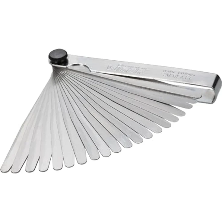 Vigor V1714 Fühlerlehre 0,05 - 1 mm, 20 Blatt gehärteter Federstahl mit Festellmutter, DIN 2275 – Bild 1