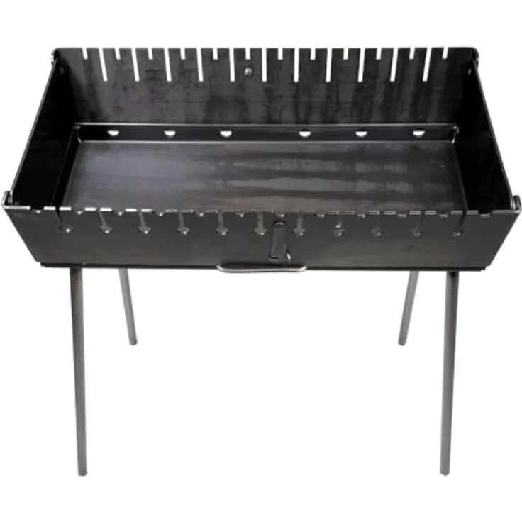 GOROCH Klappbarer Mangal Grill, Holzkohlegrill aus 2 mm Stahl für 12 Spieße, kompakt und mobil für Garten und Camping – Bild 2