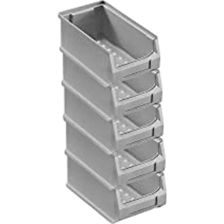 PROREGAL SparSet 5x Graue Sichtlagerbox 2.0 | HxBxT 7,5x10x17,5cm | 0,8 Liter | Robustes Polypropylen, Stapelbar, Temperaturbeständig, 100% Recyclebar – Bild 5