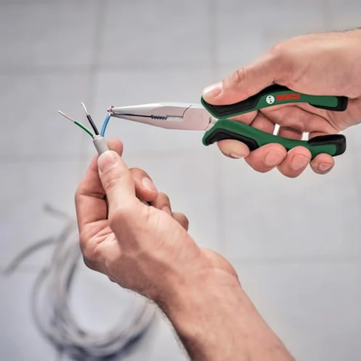 Bosch Spitzzange 180 mm (induktionsgehärtete Schneiden, vernickelte Oberfläche, ergonomisches Design mit Softgrip) – Bild 2