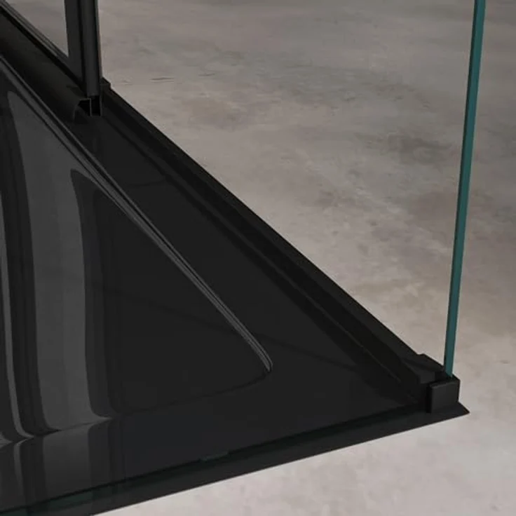 doporro Eckdusche Duschkabine Ravenna19K schwarz ESG-Sicherheitsglas Nano-Beschichtung, BxT: 100x70 cm, Einscheibensicherheitsglas, mit Schiebetür – Bild 7