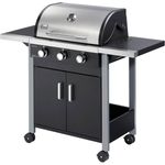 Mr. Gardener Gasgrill North Bay 3, Set, Edelstahlbrenner, Fettauffangschale, Thermometer