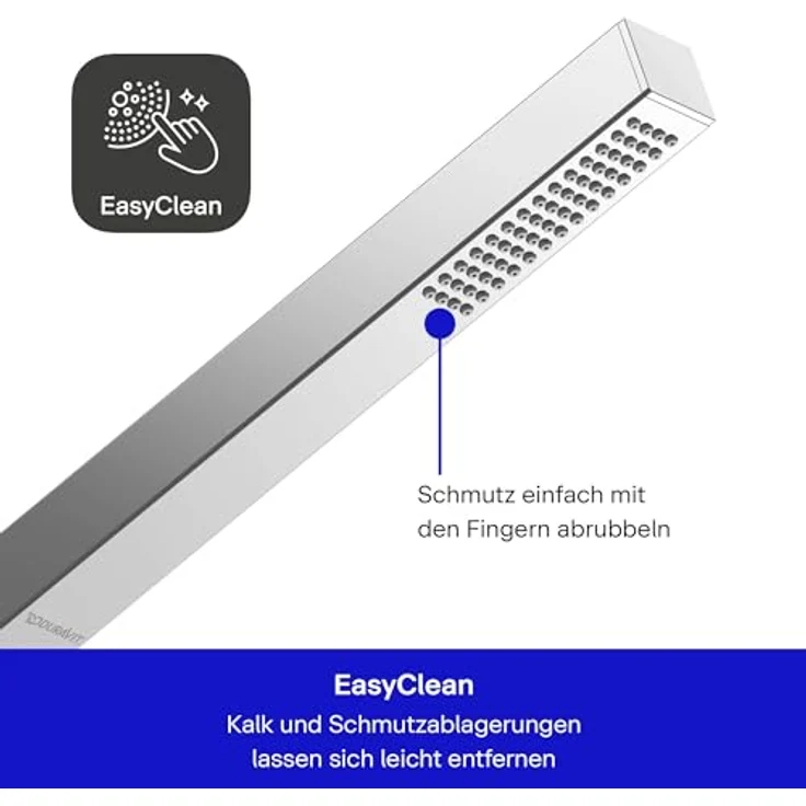 Duravit MinusFlow Stabbrause eckig, Duschbrause mit Rain-Strahl und 9.50 l/min Durchfluss, chrom – Bild 2