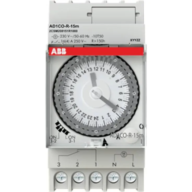 ABB AD1CO-R-15M, Analoge elektromechanische Zeitschaltuhr 230 V/AC zur Steuerung von Beleuchtung