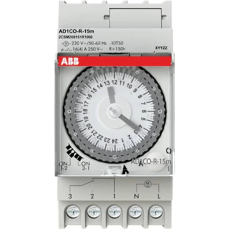 ABB AD1CO-R-15M, Analoge elektromechanische Zeitschaltuhr 230 V/AC zur Steuerung von Beleuchtung