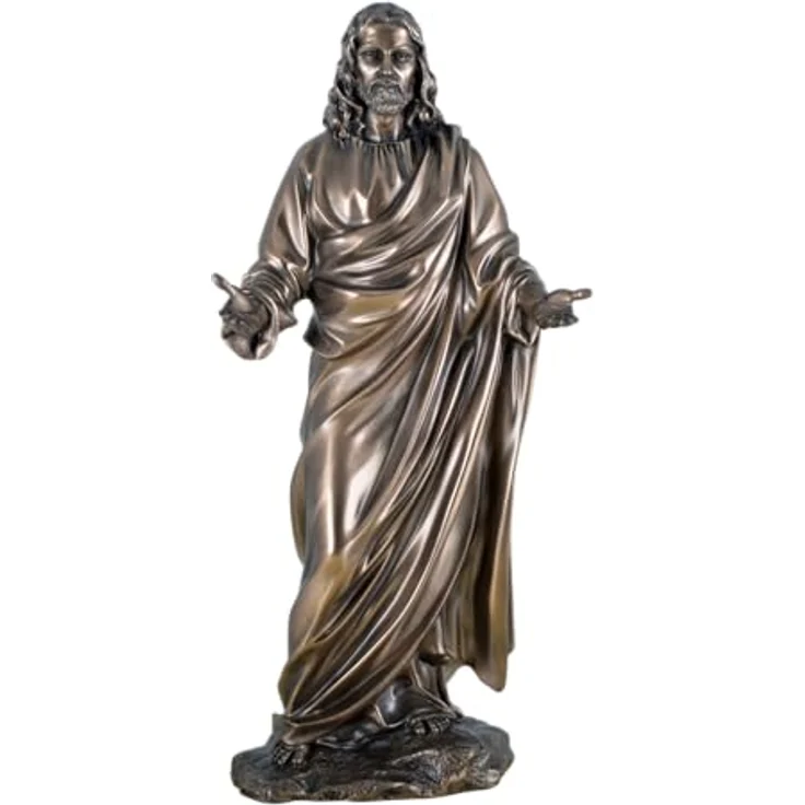 Jesus als Prediger bronzierte Figur Christentum Kreuz Dekoration – Bild 2