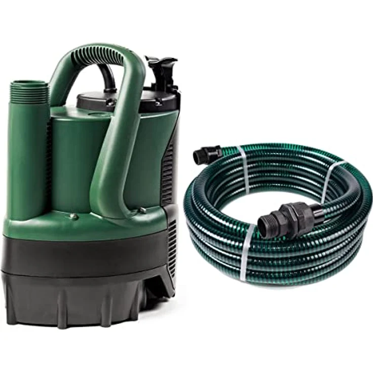 DAB Verty Nova 200 M-A Flachsauger-Tauchpumpe mit 7 m Schlauch, 7.600 L/Std., 300W, Förderhöhe 7 m, Korngröße 5 mm, mit Schwimmer – Bild 1