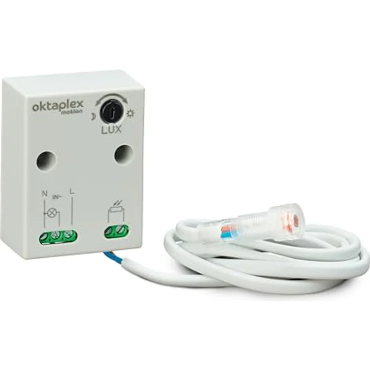Oktaplex motion Rosa Mini Einbau Dämmerungsschalter externer Dämmerungssensor IP65 aussen und innen 230V weiss – Bild 1