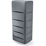 Prosperplast Regentonne eckig Regenwassertank Poseidon 720 Liter granitgrau aus UV- und witterungsbeständigem Material. Frostsichere Regenwassertonne bzw. Regenfass Wandtank, 180 cm