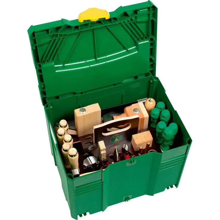 Ulmia Werkzeugkoffer Tooltainer Innenausbau 2018, Weissbuchenwinkel 130° aus Weissbuche, fein geschliffen, lackiert