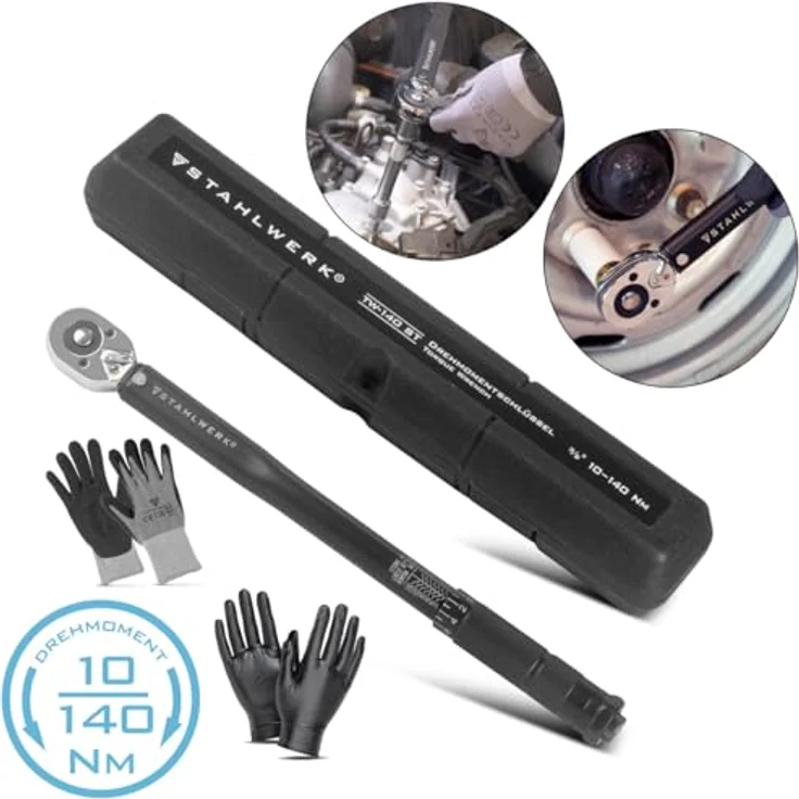 STAHLWERK Drehmomentschlüssel TW-140 ST 10-140 Nm 3/8? Zoll Umschaltknarre | Ratschenschlüssel | Ratsche | Knarre mit Mikrometerskala – Bild 2