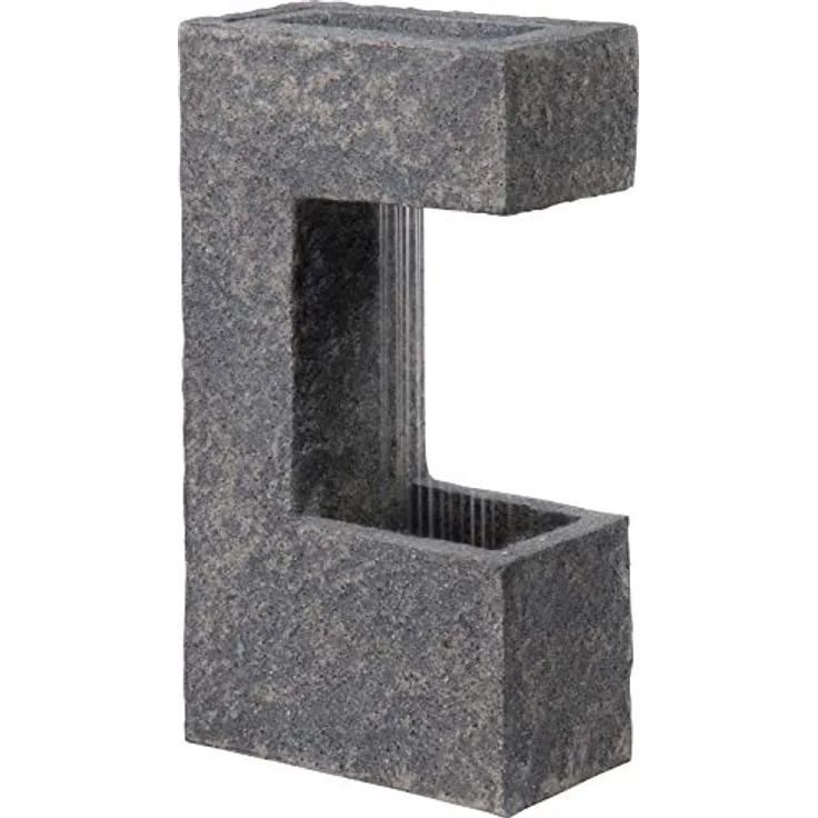 dobar® 96170e "Ceres Design Gartenbrunnen Groß | LED Beleuchtung | Outdoor Wasserfall Polyresin | Wasserspiel Kunststein | Springbrunnen für Garten/Terrasse/Balkon | 37,5 x 20,5 x 70 cm