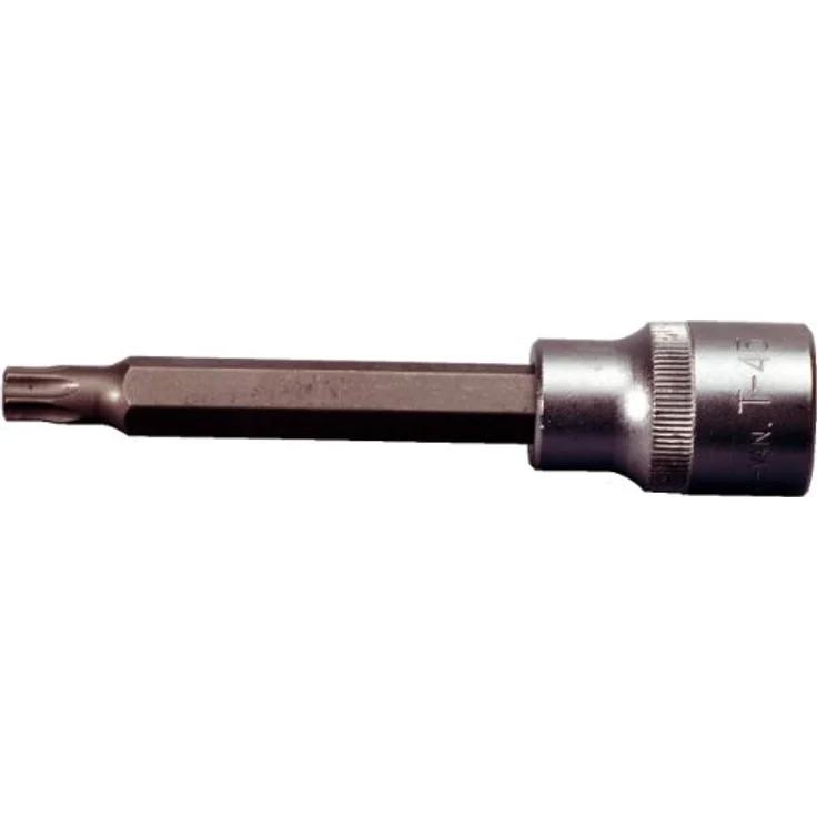 KS Tools Bohrer- und Bitset 1/2" Torx-Bit-Stecknuss, lange Ausführung T45, vernickelter Biteinsatz – Bild 2