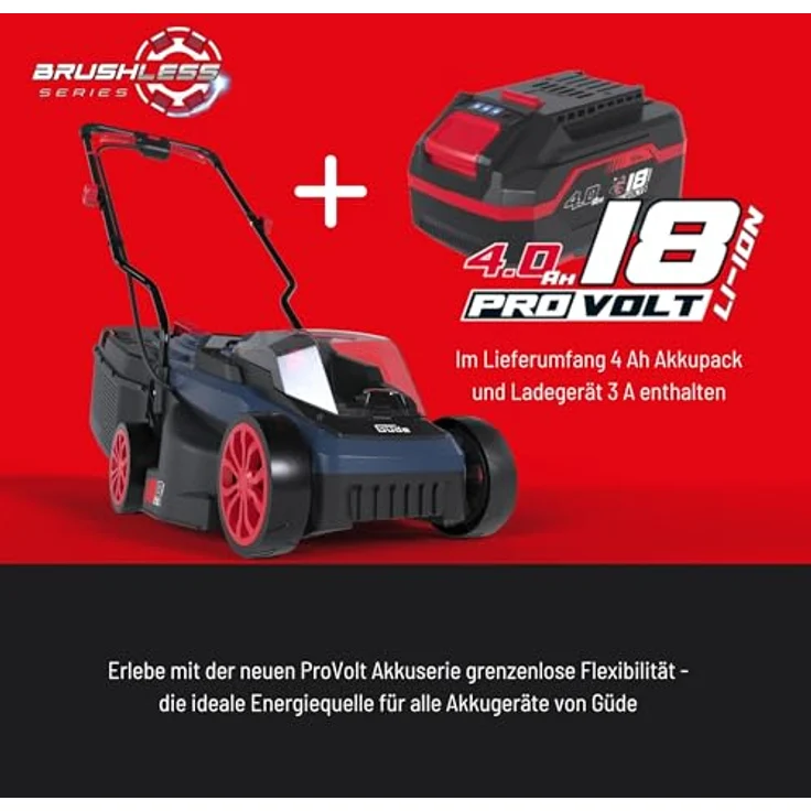 GUEDEAKTIVBANK Akku Rasenmäher RM 18-401-30.32, bürstenloser Motor, 32 cm Schnittbreite, 4 AH Akku, 30 L Fangsack, inkl. Akku und Ladegerät – Bild 5
