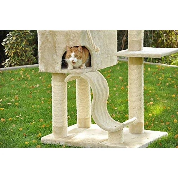 Nanook Kratzbaum Sigurd XXL deckenhoch für große Katzen mit Höhle und Sisalstämme, beige – Bild 2