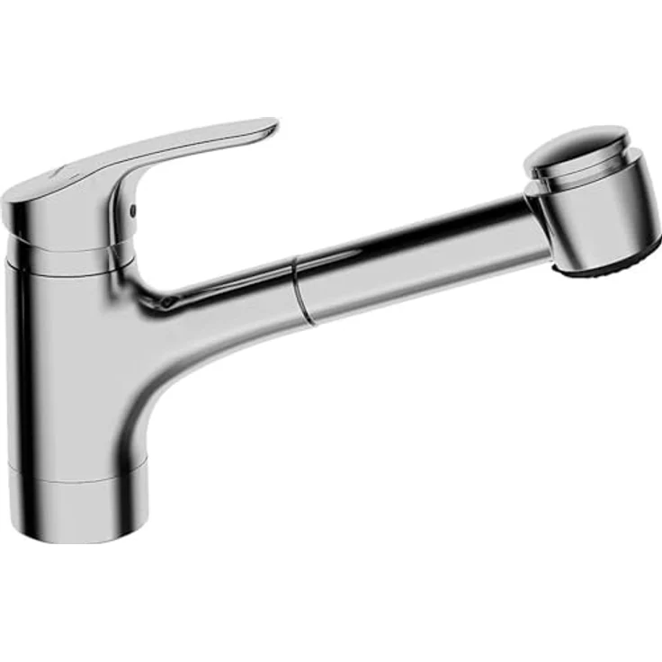 HANSA Hansamix Einhand-Einlochbatterie für offene Heißwasserbereiter, herausziehbare Geschirrbrause, verchromt, 2-strahlig, 235 mm Ausladung, Temperaturbegrenzer – Bild 2