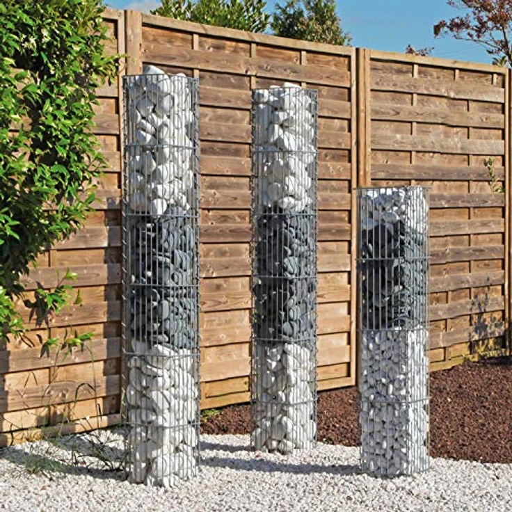 Bellissa Gabionensäule (20 x 20 x 175 cm, Stahl, Maschenbreite: 25 mm, Aluminium-Zink verzinkt) – Bild 3