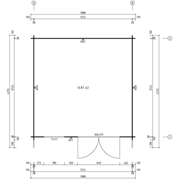 Alpholz Gartenhaus Valeria-28, BxT: 428x427 cm, B 428 x T 427 x H 222 cm, Leimholz-Doppeltür, naturfarben - Preisvergleich – Bild 5