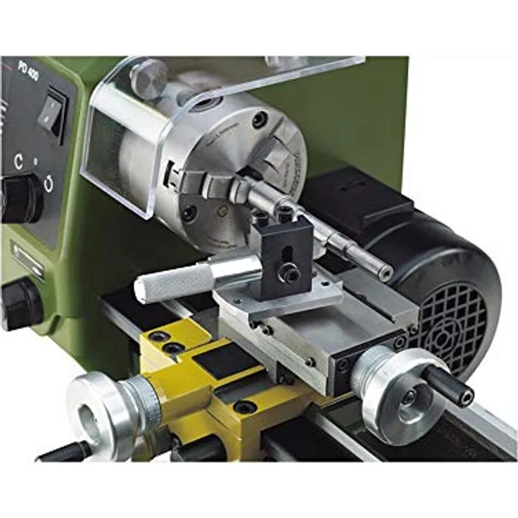 Proxxon 24062 Radiendreheinrichtung für FD 150/E, 250/E, PD 400 und ältere Drehmaschinen, Grundplatte 67 x 50 x 55 mm, robuster Spitzdrehstahl 8 x 8 x 80 mm